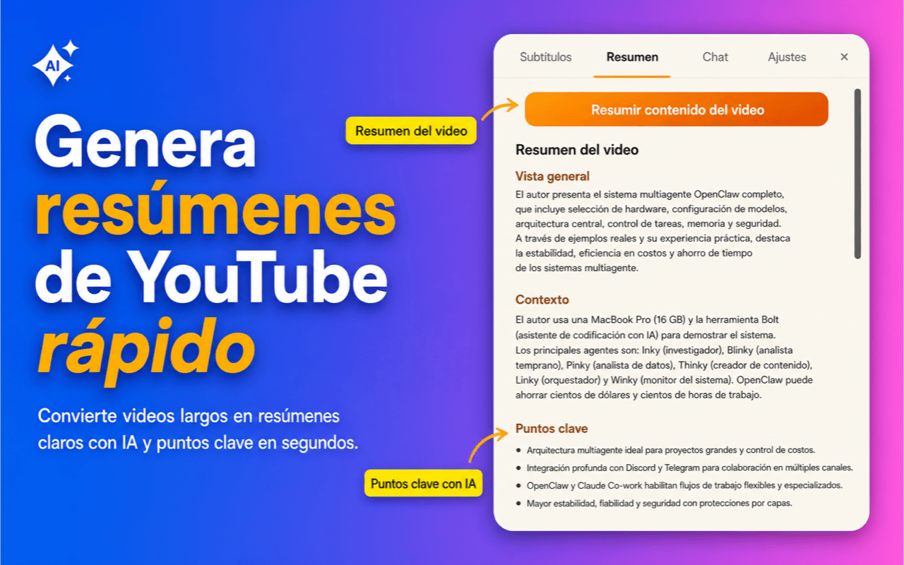 Genera resúmenes con IA