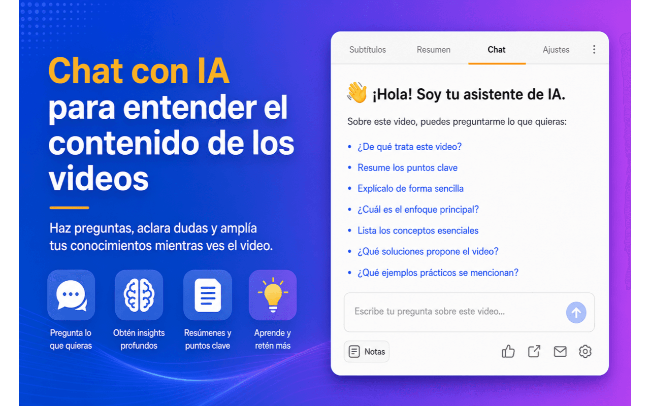 Chatea con el contenido del video