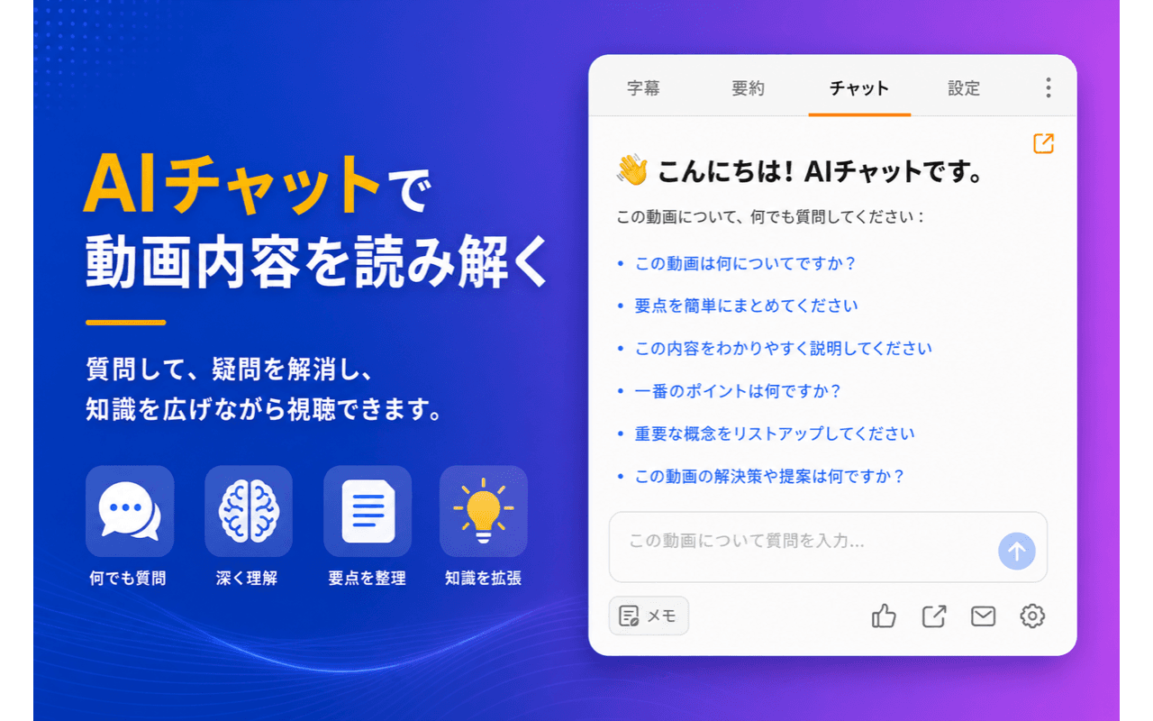 動画内容を AI とチャット