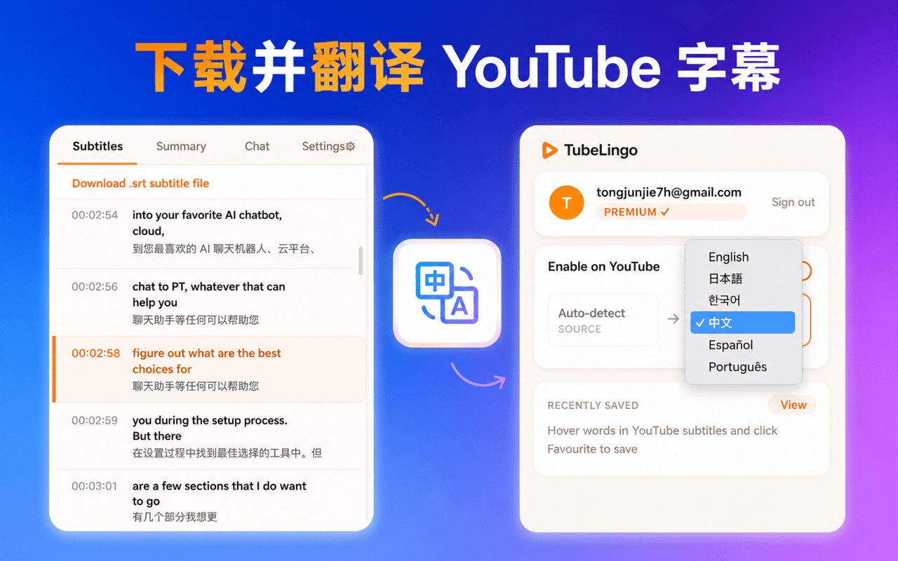 下载并翻译 YouTube 字幕